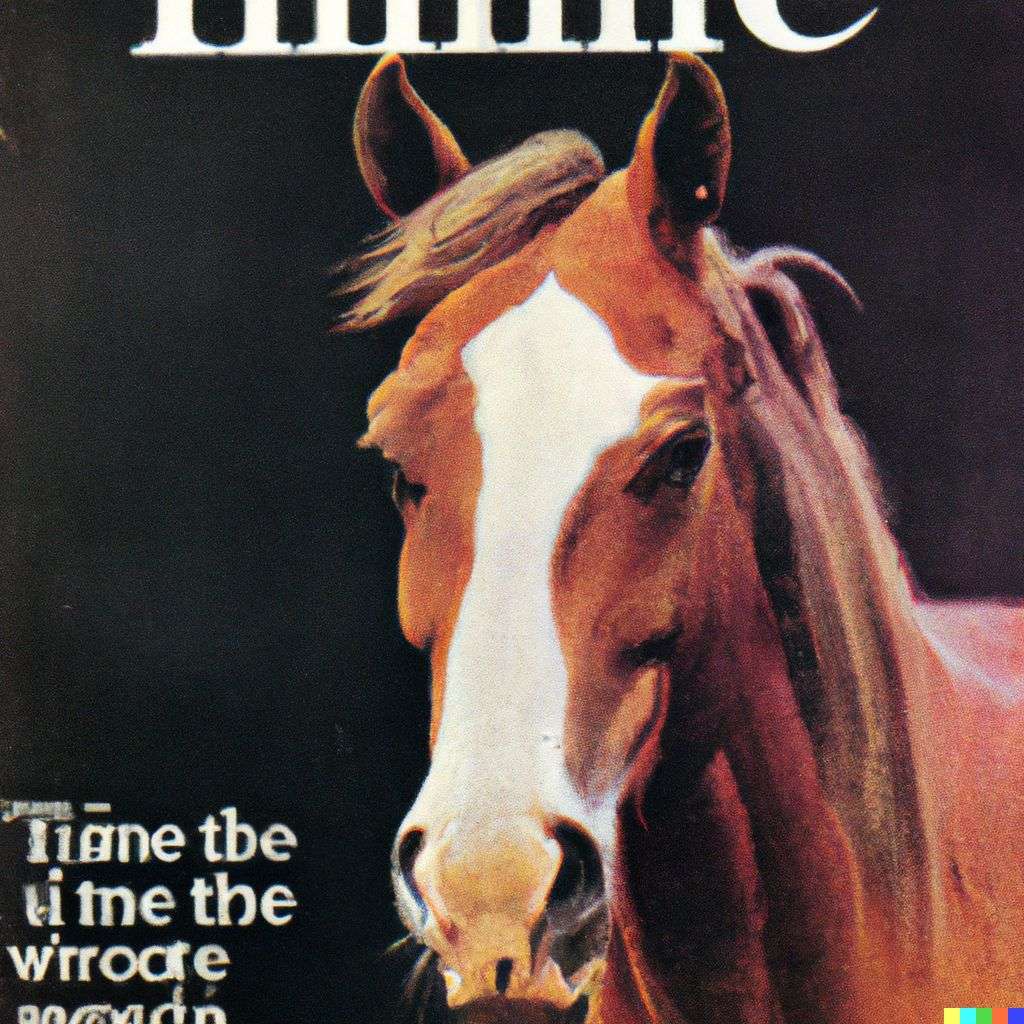 a horse, front cover of Time magazine, 1980